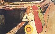 Edvard Munch Girl on a Bridge oil painting artist